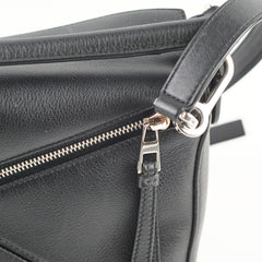 Loewe Small Puzzle Bag Black Silver Hardware