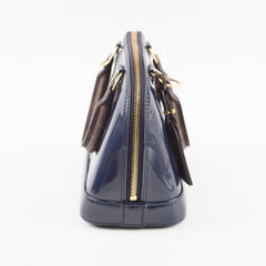 Louis Vuitton Navy/Monogram Alma BB Vernis/Canvas