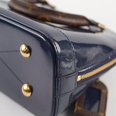 Louis Vuitton Navy/Monogram Alma BB Vernis/Canvas