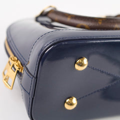 Louis Vuitton Navy/Monogram Alma BB Vernis/Canvas
