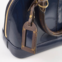Louis Vuitton Navy/Monogram Alma BB Vernis/Canvas