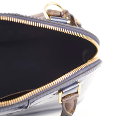 Louis Vuitton Navy/Monogram Alma BB Vernis/Canvas