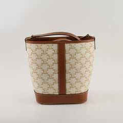 Celine Medium Bucket Bag in Triomphe Canvas and calfskin