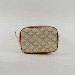 Celine Medium Bucket Bag in Triomphe Canvas and calfskin