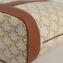 Celine Medium Bucket Bag in Triomphe Canvas and calfskin