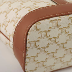 Celine Medium Bucket Bag in Triomphe Canvas and calfskin