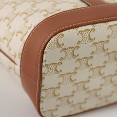 Celine Medium Bucket Bag in Triomphe Canvas and calfskin