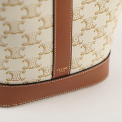 Celine Medium Bucket Bag in Triomphe Canvas and calfskin
