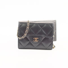 Chanel Caviar Clutch with Chain Black