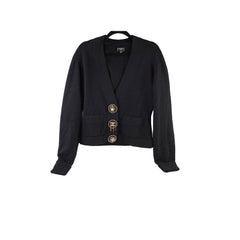 Chanel 22A Cashmere Cardigan Balck Size 38