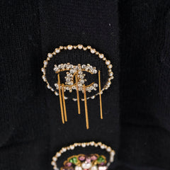 Chanel 22A Cashmere Cardigan Balck Size 38