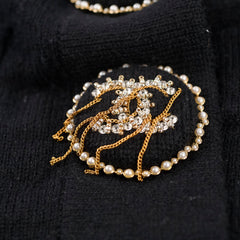 Chanel 22A Cashmere Cardigan Balck Size 38