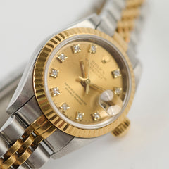 Rolex 26mm Datejust Twotoned Diamond Dial Watch