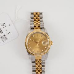 Rolex 36mm Datejust Twotoned with Diamond Dial Watch