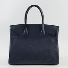 Hermes Birkin 30 Blue Nuit A Stamp PHW