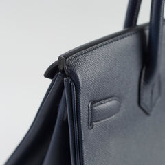 Hermes Birkin 30 Blue Nuit A Stamp PHW