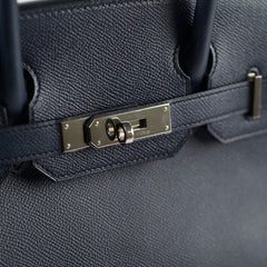 Hermes Birkin 30 Blue Nuit A Stamp PHW
