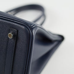 Hermes Birkin 30 Blue Nuit A Stamp PHW