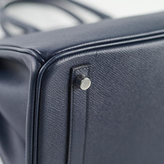 Hermes Birkin 30 Blue Nuit A Stamp PHW