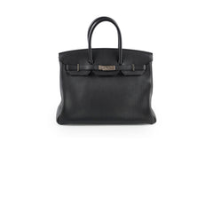 Hermes Birkin 35 Black Togo PHW T Stamp