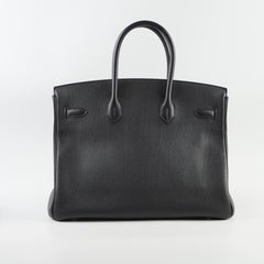 Hermes Birkin 35 Black Togo PHW T Stamp