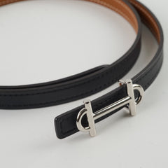 Hermes Gamma Reversible Belt Noir/ Gold size 75