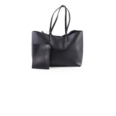 Saint Laurent Black Leather Shopping Shoulder Tote