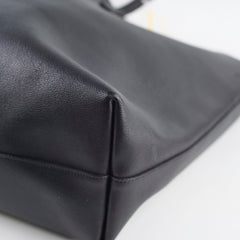 Saint Laurent Black Leather Shopping Shoulder Tote