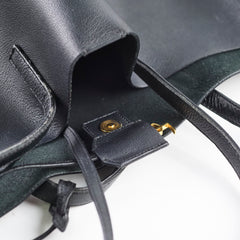 Saint Laurent Black Leather Shopping Shoulder Tote