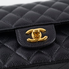 Chanel Caviar Medium Medium/Large Classic Flap GHW Microchip