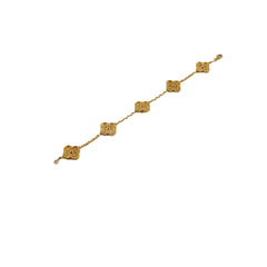 Van Cleef & Arpels Vintage Alhambra 5 Motifs Bracelet Yellow Gold