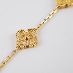 Van Cleef & Arpels Vintage Alhambra 5 Motifs Bracelet Yellow Gold