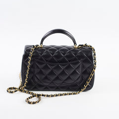 Chanel Top Handle Mini Rectangle Black Lambskin