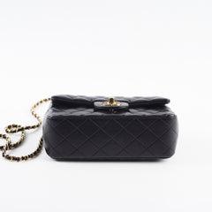 Chanel Top Handle Mini Rectangle Black Lambskin