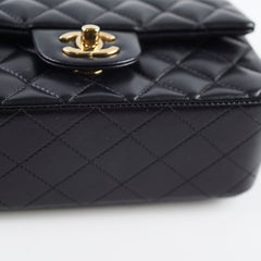 Chanel Top Handle Mini Rectangle Black Lambskin