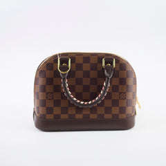 Louis Vuitton Alma BB Damier Ebene with Braided Handle Microchip