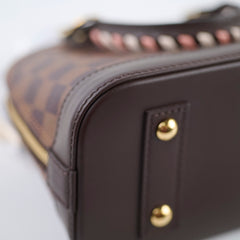 Louis Vuitton Alma BB Damier Ebene with Braided Handle Microchip