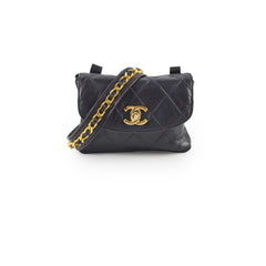Chanel Vintage Belt Bag Black Lambskin