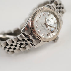 Rolex Datejust 26mm Mother Of Pearl Diamond Face Steel 2011