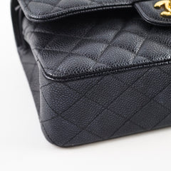 Chanel Caviar Small Double Classic Flap Black Microchipped