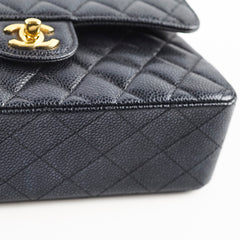 Chanel Caviar Small Double Classic Flap Black Microchipped
