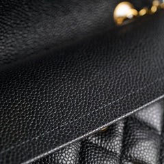 Chanel Caviar Small Double Classic Flap Black Microchipped