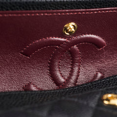 Chanel Caviar Small Double Classic Flap Black Microchipped