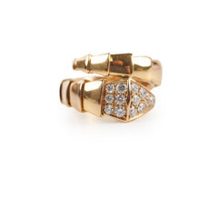 Gold ring with diamond accents