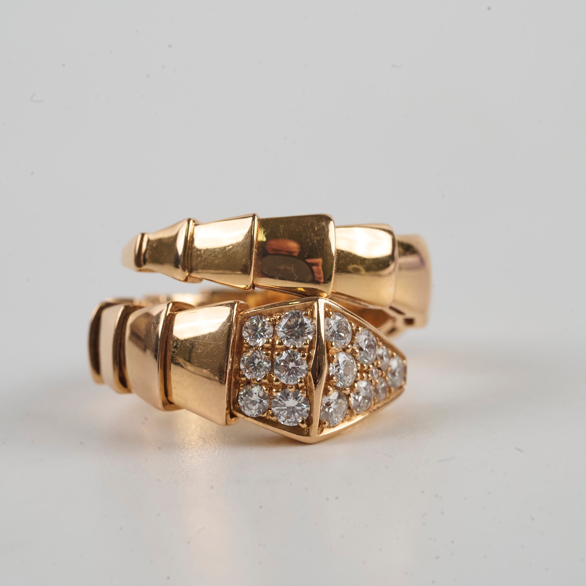 Gold ring with diamond accents 