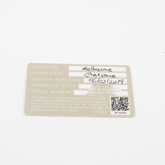 Product label with text and QR code