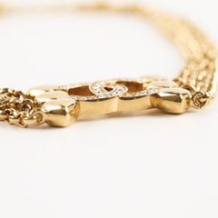 Chanel Crystal Heart CC Choker Gold Tone