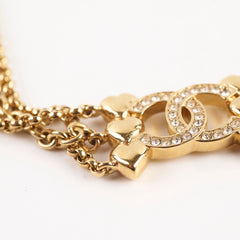 Chanel Crystal Heart CC Choker Gold Tone