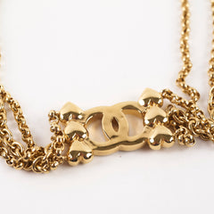 Chanel Crystal Heart CC Choker Gold Tone
