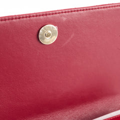 Christian Dior Patent Wallet On Chain Red